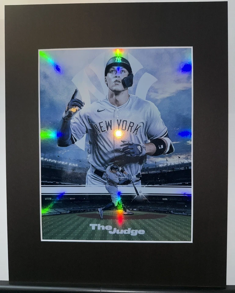 Aaron Judge Yankees NewYork MLB Holographic 11x14 Matted Frame - Image 4 of 4