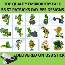 ST Patricks Day PES Stickpaket auf USB irische Designs Dateien 2 Stickpaddy