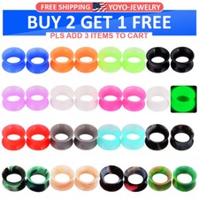 36PCS/LOT Thin Silicone Ear Flesh Tunnel Plugs Ear Gauges Kit Ear Expanders