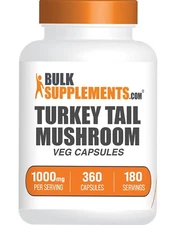 BulkSupplements Turkey Tail Mushroom Extract 360 Capsules - 1000 mg Per Serving