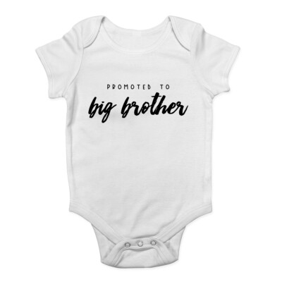 Promoted to Big Brother Boys Baby Grow Vest Bodysuit UK