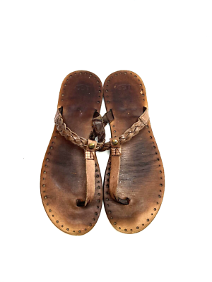 UGG Brown Leather Thong Sandals Seaside Flip Leather Sandal | UGG main image 2