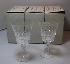 5 W.M. Dalton French Lead Crystal Unit No. 2 Wine Glasses, with Boxes