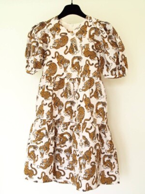 Tiger Kids Kenzo Dress Kenzo Kids Tiger-print Cotton Dress Yellow