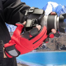 Women Men Winter Warm Waterproof Outdoor Camera Photography Gloves Half Fingers