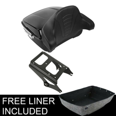 King Trunk Pad w/ Two Up Mount Rack Fit For Harley Touring Road King Glide 09-13