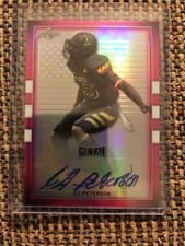 J.J. PETERSON Tennessee 2018 Leaf Army All-American Pink Metal Flag AUTO 6/6 JJ