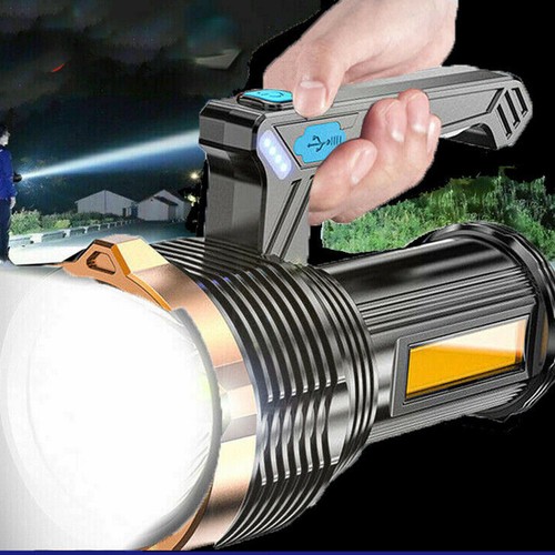 2x Super Bright LED Flashlight High Powered Torch USB Rechargeable Lamp 1200mAH - Picture 2 of 10