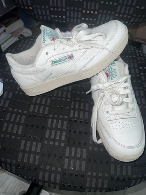 Reebok Club C 85 Vintage Chalk Green Sneakers White Leather Womens Size 5.5
