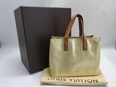 Vintage 2000'S Louis Vuitton Vernis Reed PM Tote   Cream Patent Leather Y2K 06'