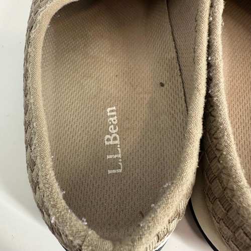 L.L. Bean Soft Fabric Mules Textile Casual Slip On Clogs Flats Beige Size 9M - Picture 4 of 8