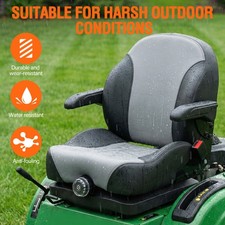 Universal Suspension Tractor Seat Zero Turn Mower Seat W/adjustable Armrests