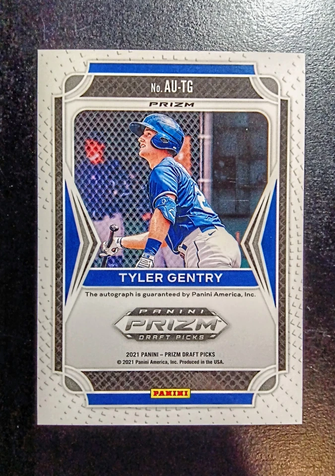 2021 Panini Prizm Draft Picks #AU-TG Tyler Gentry RC Rookie Royals Prizm Auto - Image 4 of 4