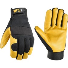 Wells Lamont Men's Leather Work Gloves, Grain Cowhide Hybrid, X-Large, Black