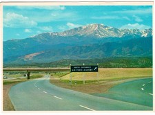 Pikes Peak Colorado Postcard South Entrance Air Force Academy Posted 1987 L-0165