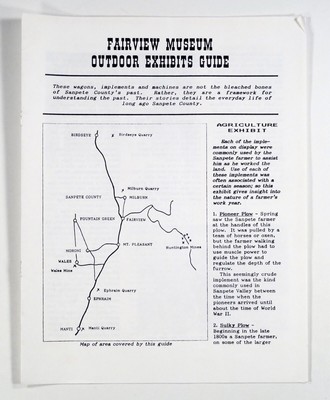 1993 FAIRVIEW (UTAH) MUSEUM Outdoor Exhibit Guide LOCAL HISTORY transportation 