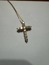 Diamond 2ct k18PG cross necklace
