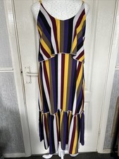 Gorgeous Boohoo Striped Midi Dress Size 8 (Up to A 14) BNWT Summer Holiday Beach