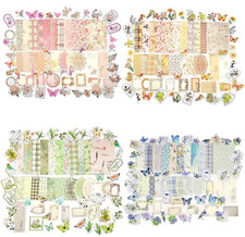 Vintage Floral Scrapbook Paper  Journaling Stickers Assorted Set - 400Pcs