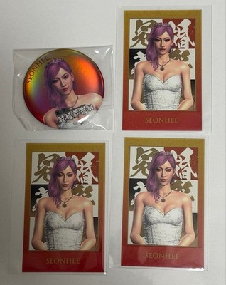 Ryu ga Gotoku Son Hee Pin Badge & 3 Normal Shot Image Cards Set