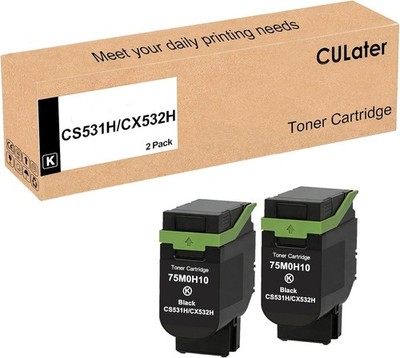 2PK CS531H CX532H 75M0H10 Toner Cartridge Compatible For CS632 CX635 CS531 CX532