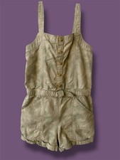 Abercrombie Kids Girls  Olive Green Romper Size 5/6 Sleeveless With Pockets EUC