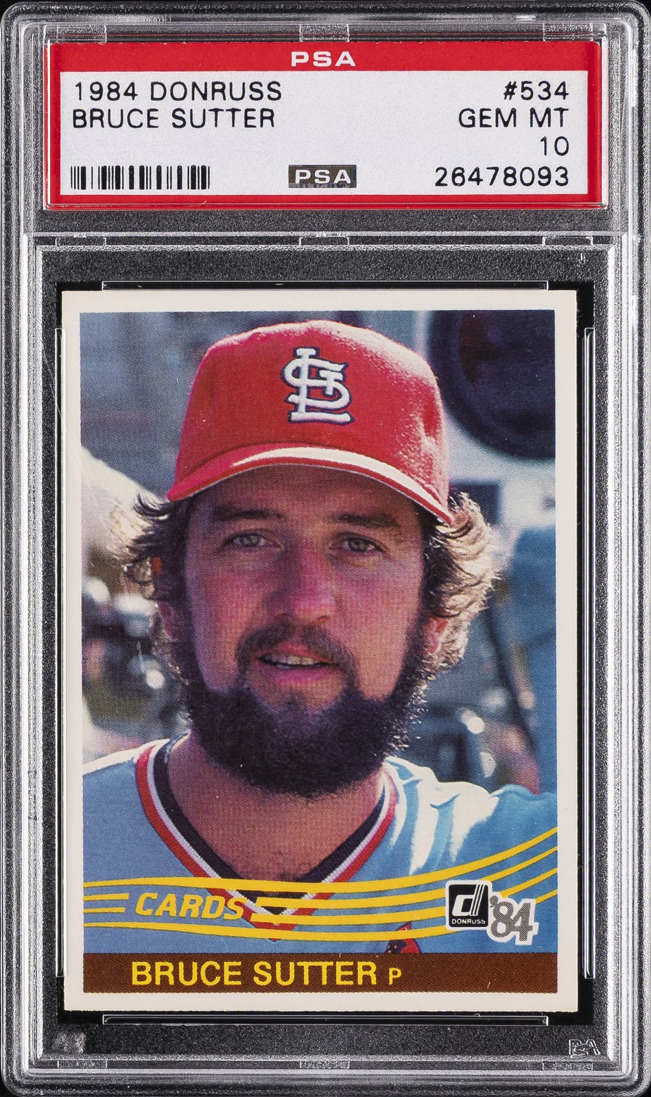 1984 DONRUSS #534 BRUCE SUTTER PSA 10
