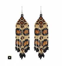 Handmade Seed Bead Fringe Earrings - Long Tassel Beaded Jewelry for Women