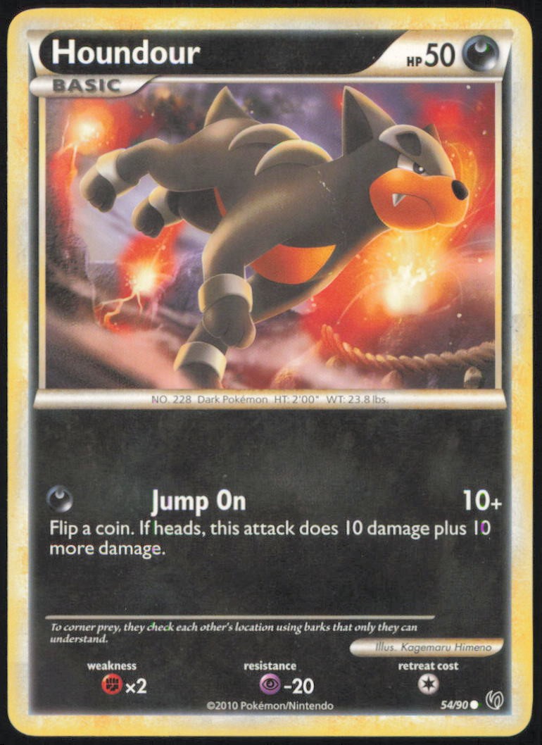 HOUNDOUR 54/90 COMMON HGSS UNDAUNTED POKEMON LIGHTLY PLAYED