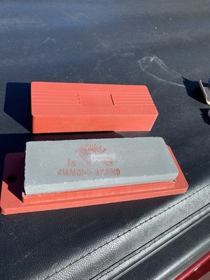 Diamond Brand Knife Sharpener with Case Vintage 6'' Sharpening Stone Whetstone