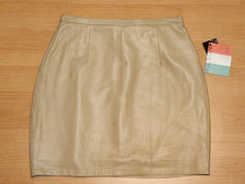 Women's Wilsons Leather 100 Italian Leather Tan Mini Skirt Size 2 Beige Small