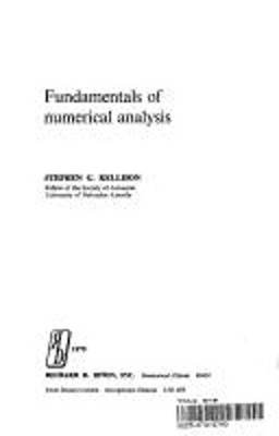 Fundamentals of Numerical Analysis Hardcover Stephen G. Kellison