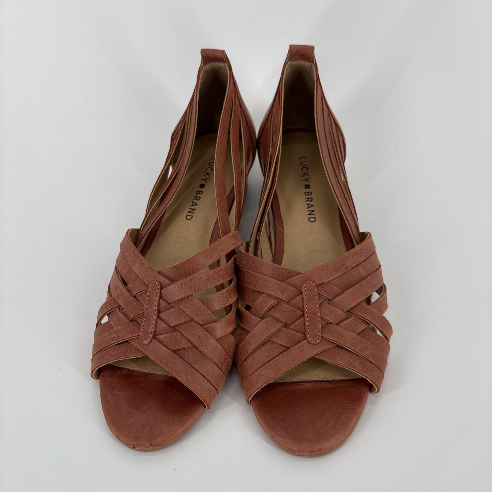 APL Sandali donna Lucky Brand Flats 8 Jarise Sumac Bewell in pelle