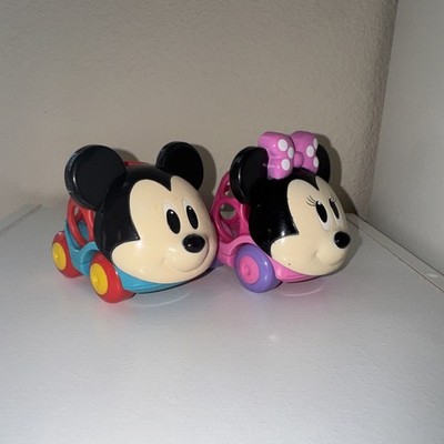 Disney  Mickey Mouse And Minnie, Mouse O Ball Rattle & Roll Cars Baby Toy Set