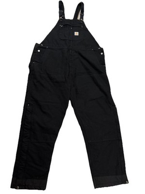 Carhartt Overall  Jumpsuit Mens Black Work Chore-Made USA 3XL Tall