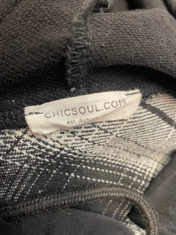 Chic Soul 格子连帽法兰绒上衣 (3X) — 第 4/4 张图片