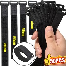 Reusable Hook Loop Cable Ties Nylon Adjustable Cord Organizer Straps