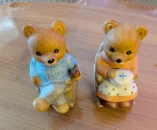 Vintage Homeco 2 Bear Family Porcelain Bear Family Edition #1470 Mom & Dad 