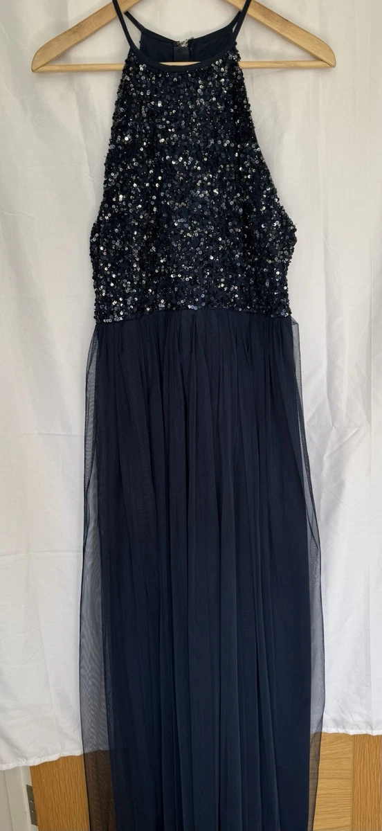 maya embroidered halter neck dress Maya Floral Embroidered Halter Neck Maxi Dress – Maya Deluxe main image 0