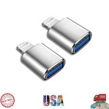 (Apple Mfi Certified) Lightning Male to USB Female Camera Adapter,2 Pack Portabl