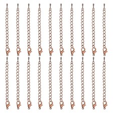 7 Inch Necklace Extender, 20 Pcs Lobster Necklace Extender, Red Copper