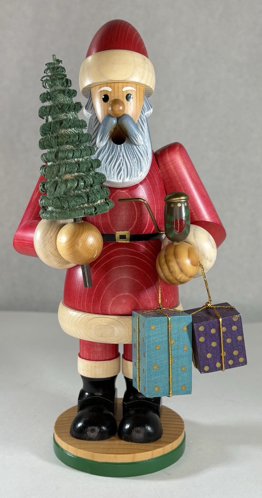 E.M. Merck Old World Christmas Wooden Smoker Santa Incense Burner Vintage READ