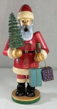 E.M. Merck Old World Christmas Wooden Smoker Santa Incense Burner Vintage READ