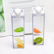 Contenedor de bebidas de plástico transparente cuadrado apilable 500 ml con tapa giratoria