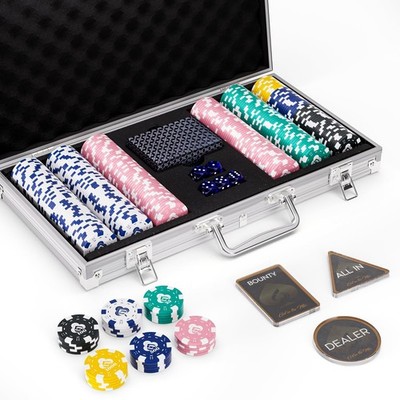 Poker Chips Set for Texas Holdem 300 Pcs Blackjack Chips Set with Numbered,De...