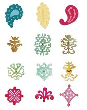 3 Stanzschablonen Paisley Ornamente Stanzen Set Sizzlits Medium Sizzix