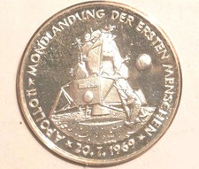 Medaille: Apollo 11 Mondlandung / Wernher von Braun: Silber 0.999 Münze 