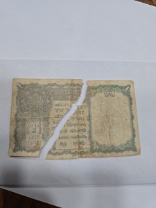 1940 India One Rupee Banknote King George VI British India Vintage Currency...