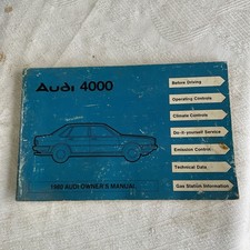1980 Audi 4000 Owners Manual