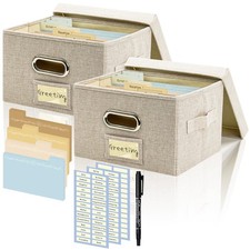 Remowith Greeting Card Organizer and Storage Box with 20 Pcs Adjustable Dividers